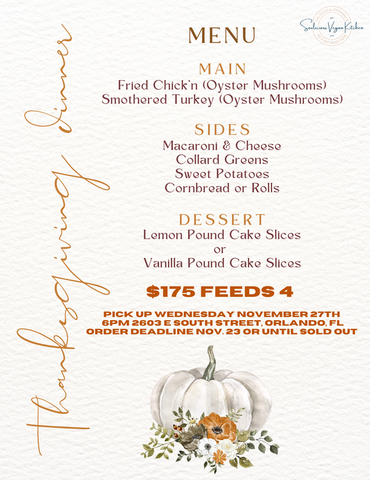 Thanksgiving Menu